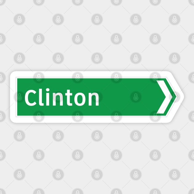 New Zealand Road Signage - Clinton (Southland/Otago) Sticker by 4amStudio